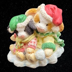 1994 Enesco Mary Moo Moos Merry Christmoos Figurine 3.5"T 3"W
